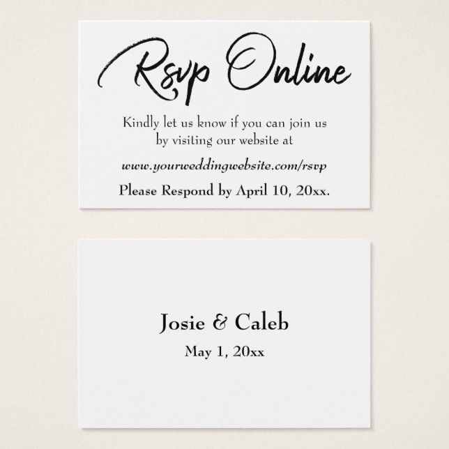 HochzeitsrSVP Online Schwarzes Script einfügen, We (Vorne & Hinten)