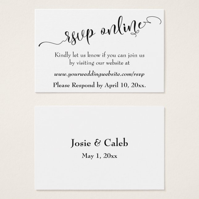 HochzeitsrSVP Online Schwarzes Script einfügen, We (Vorne & Hinten)