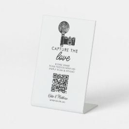 Hochzeitssache Liebe QR-Code Foto Hochladen Sockelschild