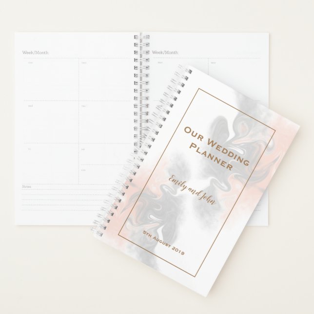 Hochzeitssache mit Soft Gray und Peach Marble Gold Planer (Anzeige)