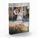 Hochzeitssaison - Wasserfarbe Fotoblock<br><div class="desc">Dieser reizende Foto-Block enthält das Wort BLESSED in einem schönen Goldskript zusammen mit allen anderen Informationen, die Sie gewollt haben, um grenzt an einen schönen Aquarelldruck. Erstellen Sie einen Sake, um als Geschenke oder für sich selbst zu geben.</div>