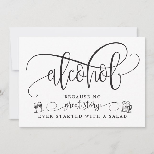 Hochzeitssalon-Bar Einladung (Vorderseite)