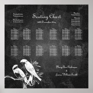 Hochzeitssatellite Love Birds Black Poster