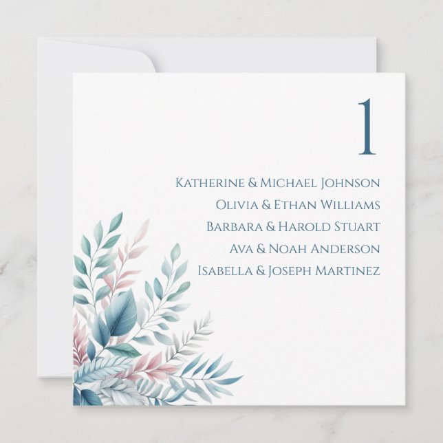 Hochzeitssattel - Botanisch - pastelförmig Einladung (Vorderseite)