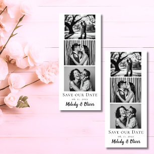 Hochzeitssattel für das Date Foto und Foto-Strip Magneteinladung