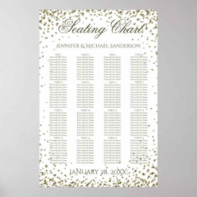 Hochzeitssattel Gold Confetti Poster (Vorne)