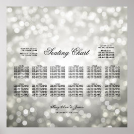 Hochzeitssattel Silber Glitzer Lights Poster