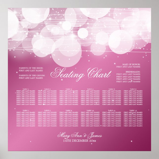 Hochzeitssattelschablone glänzen und glänzen rosa poster (Vorne)