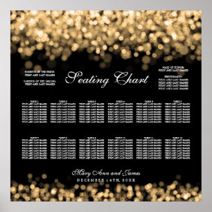 Hochzeitssattelschablone Gold Lights Poster