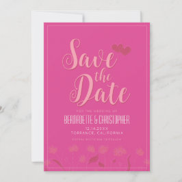 Hochzeitsschick Modernes Elegantes, einfaches Rosa Save The Date