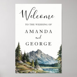 Hochzeitsschild am Seeufer Poster