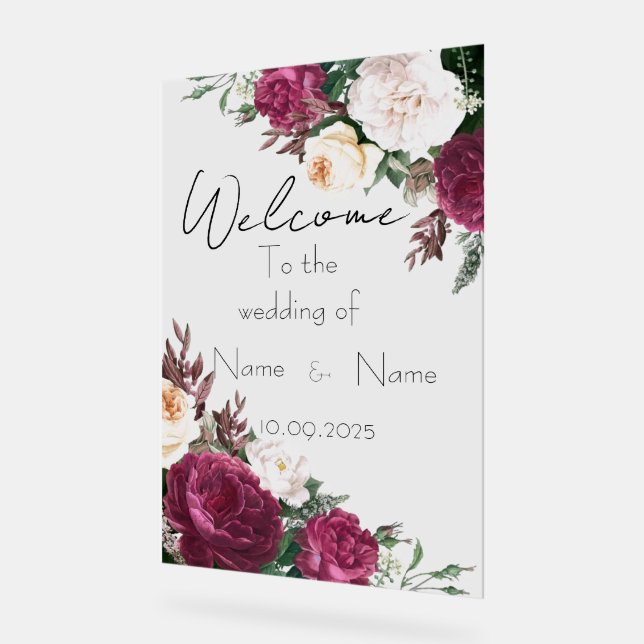 Hochzeitsschild aus Plexiglas Acrylschild (Winkel)