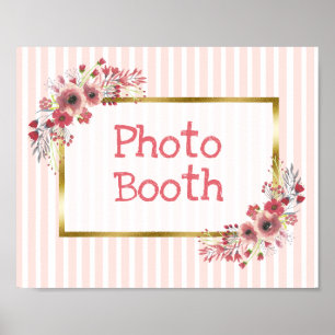 Hochzeitsschild-Fotoautomaten-Kreidetafel-Look Poster