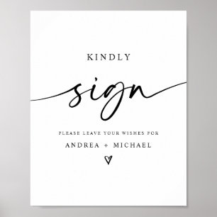 Hochzeitsschild Gästebuch Modern Minimalistisch He