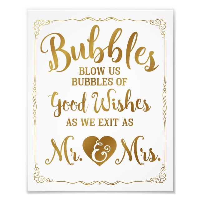 Hochzeitsschild Hochzeitsposter, Goldhochzeit Fotodruck (Vorne)