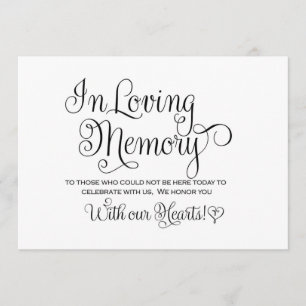 Hochzeitsschild 'In liebevoller Erinnerung' Einladung