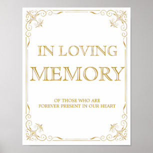 Hochzeitsschild "In Loving Memory"   Gatsby Art De Poster