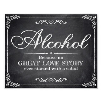 Hochzeitsschilder - Tafel - Alkohol - Fotodruck