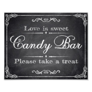 Hochzeitsschilder - Tafel - Bonbons - Bar - Fotodruck