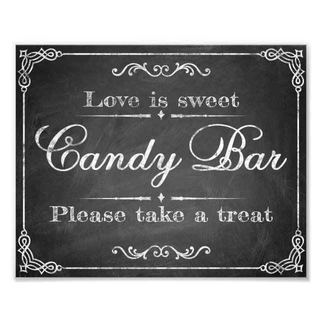 Hochzeitsschilder - Tafel - Bonbons - Bar - Fotodruck (Vorne)