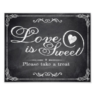 Hochzeitsschilder - Tafel - Liebe ist süß - Fotodruck