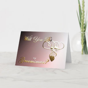 Hochzeitsschlage Trauzeuge einladen goldene Tauben Dankeskarte