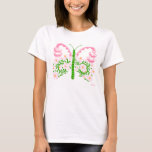 Hochzeitsschmetterling T-Shirt<br><div class="desc">rosa und grün</div>