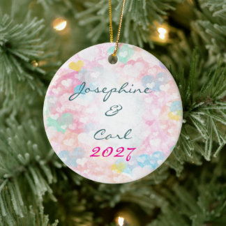 Hochzeitsschmuck Gesteckte Wasserfarbenherzen Keramik Ornament
