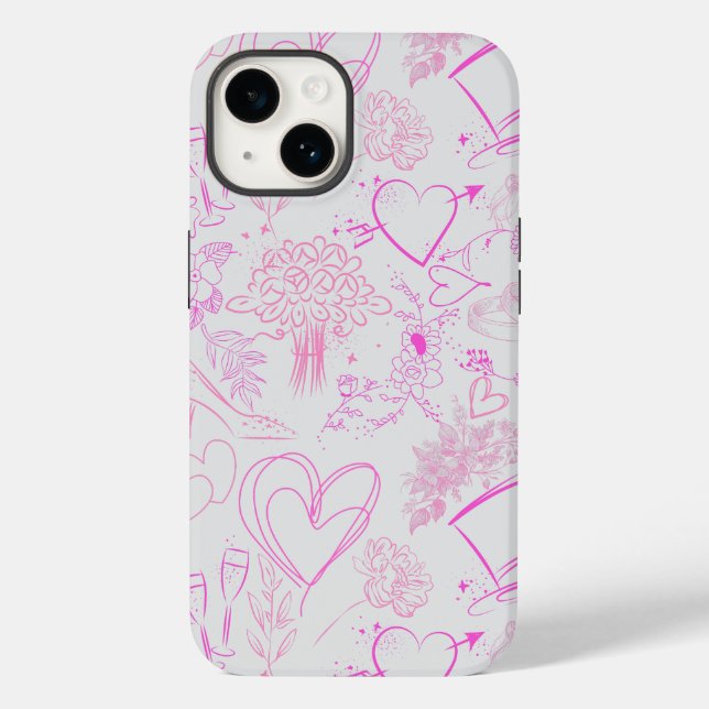 Hochzeitsschmuck Muster 02 Case-Mate iPhone 14 Hülle (Rückseite)