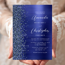 Hochzeitsschreiben für Navy Blue Brushed Metal Gli