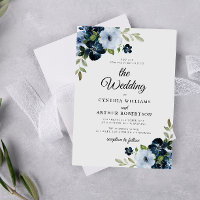 Hochzeitsschrift für hellblaue Blumen