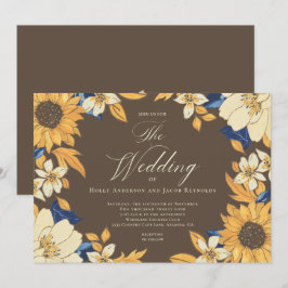 Hochzeitsschrift für Sonnenblumen Einladung