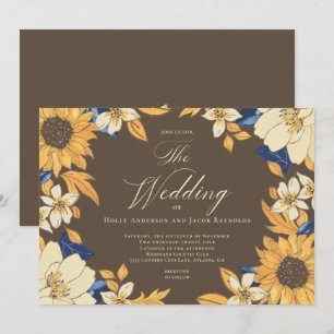 Hochzeitsschrift für Sonnenblumen Einladung