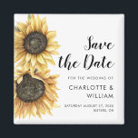 Hochzeitsschrift für Wasserfarben Sonnenblumen spe Magnet<br><div class="desc">Niedliche Botanische Wasserfarbensonnenblume Hochzeit retten den Dattelmagneten,  der Ihren Gästen einen perfekten Sake verleiht und jahrelang gepflegt wird. Ersetzen Sie die Namen,  Ankündigung,  Datum und Veranstaltungsort einfach,  um eine Ankündigung Datum freihalten zu erstellen</div>
