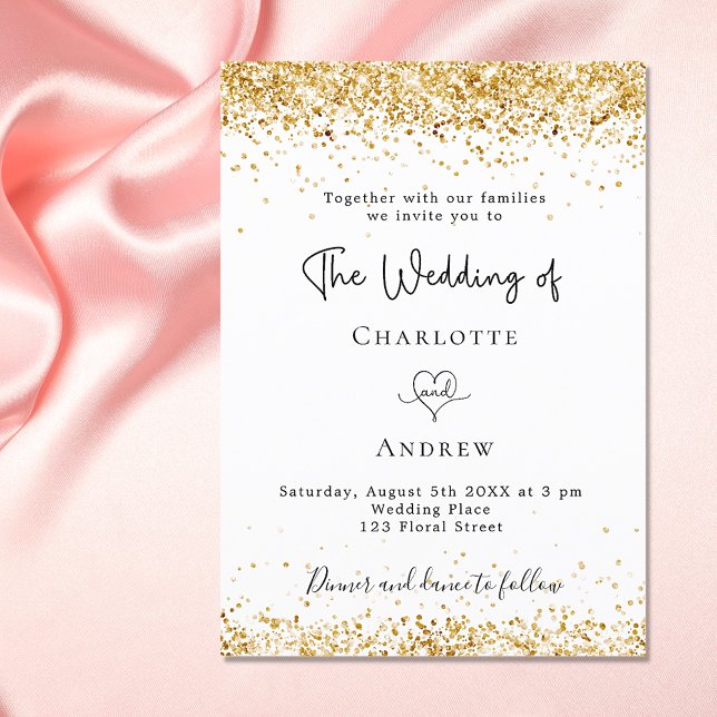 Hochzeitsschrift für Weißgold-Glitzer Einladung (Von Creator hochgeladen)