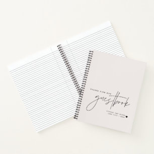 Hochzeitsschrift Kalligrafie Ecru Gast Notizbuch
