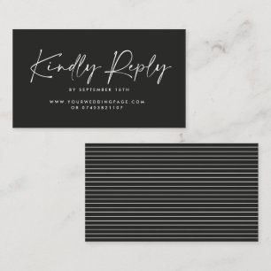 Hochzeitsschrift moderne Schwarz-weiße elegante An Visitenkarte