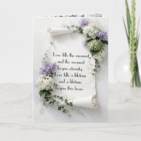 Hochzeitsschriftrolle mit Flieder und Hortensien