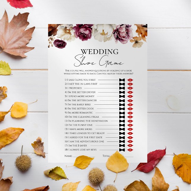 Hochzeitsschuh | Fall Brautparty Game Card Einladung (Von Creator hochgeladen)