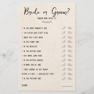 Hochzeitsschuhbrücke oder groom Rustikales Papier