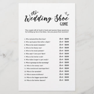 Hochzeitsschuhspiel für Hochzeit oder Brautparty