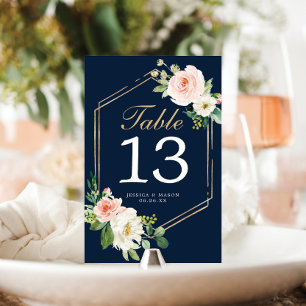 Hochzeitsschulen für Navy Blue Gold Tischnummern