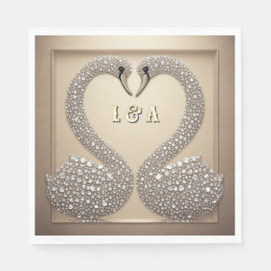 Hochzeitsschwan Diamant inspirierter Kristall Serviette