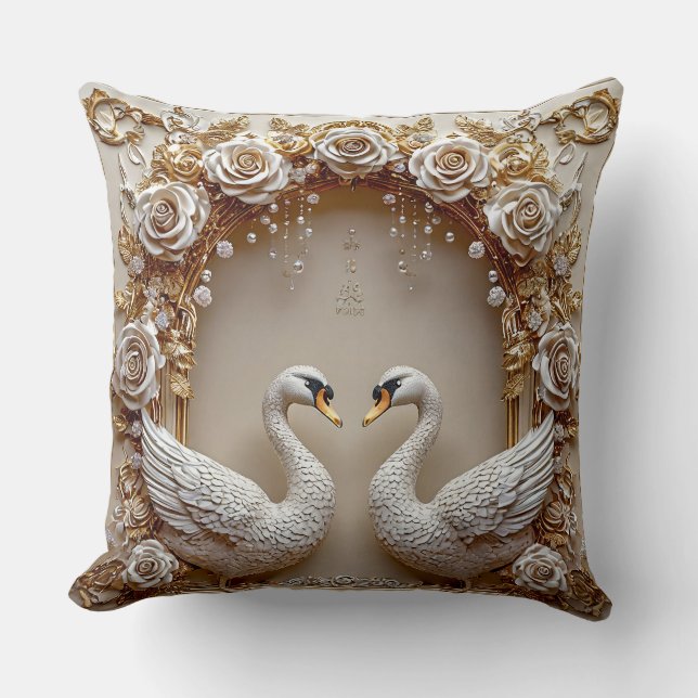 Hochzeitsschwäne Kissen (Vorderseite)