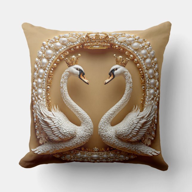 Hochzeitsschwäne Kissen (Vorderseite)