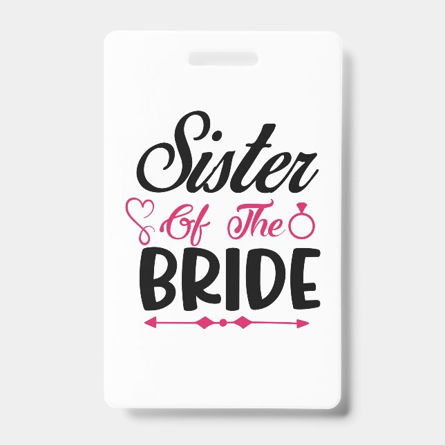 HochzeitsSchwester der Braut Ausweis (Vorderseite)