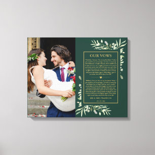 Hochzeitsschwüre Smaragd- und Goldgrün Foto  Leinwanddruck