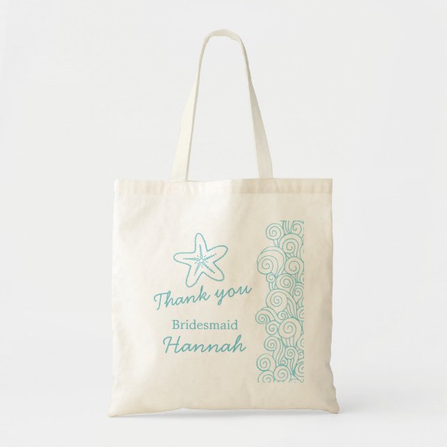 Hochzeitsseestern-Strudelaqua Brautjungferntasche Tragetasche (Vorne)