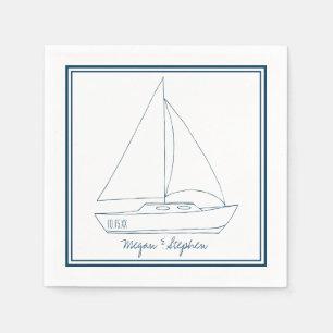 Hochzeitssegelboot Serviette