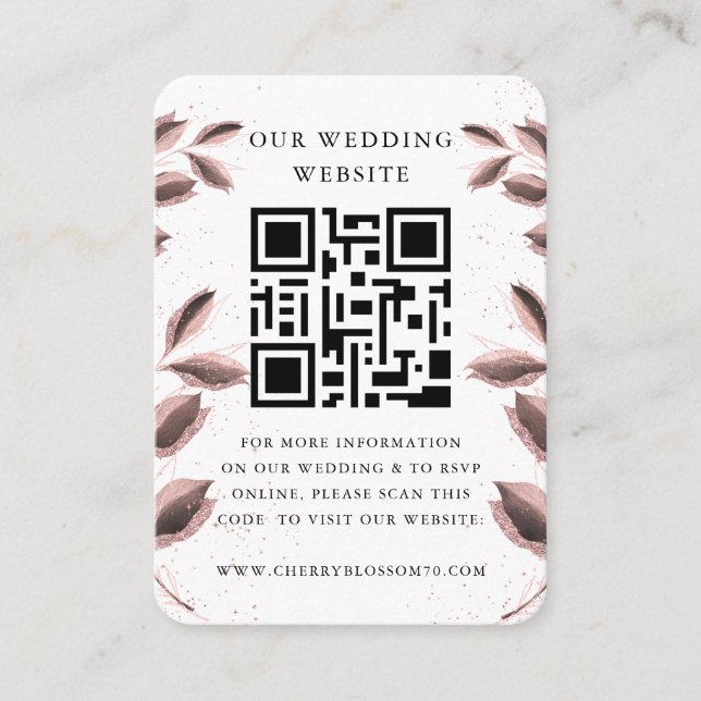 Hochzeitsseite | QR Code Minimalistisch Foto UAWG  Begleitkarte (Vorderseite)